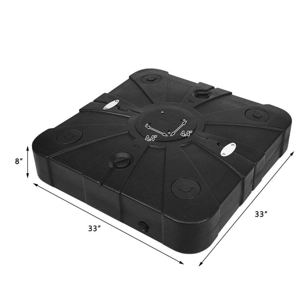 Patio Umbrella Base with Wheels in Black