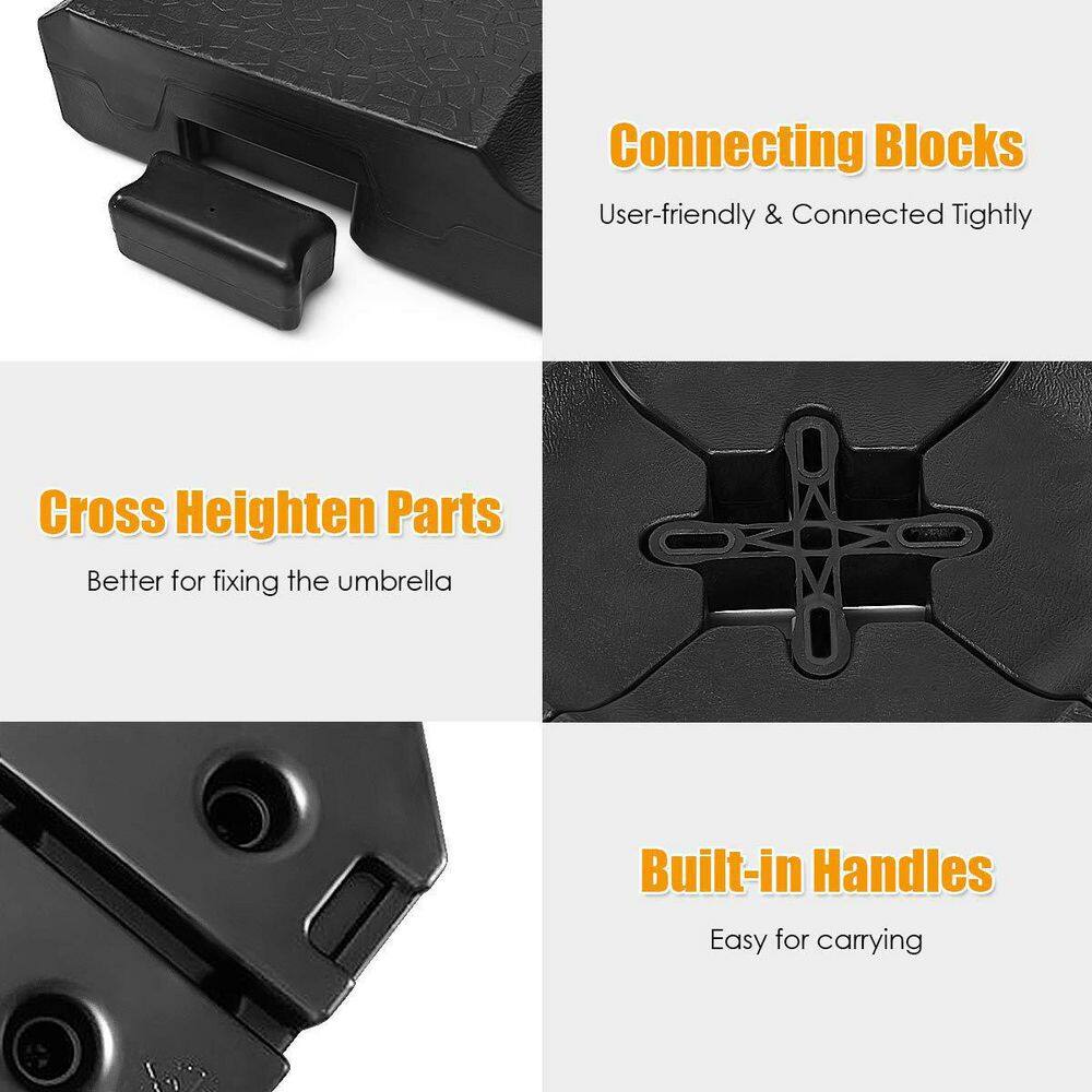 4-Piece Cantilever Offset Patio Umbrella Base in Black