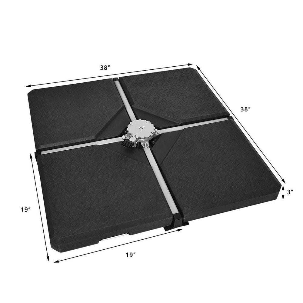 4-Pieces Plastic Patio Umbrella Base Weights in Black