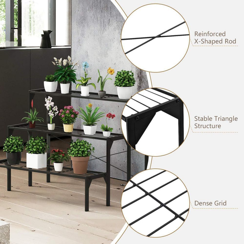 Outdoor Metal Heavy-Duty Plant Stand (3-Tier)