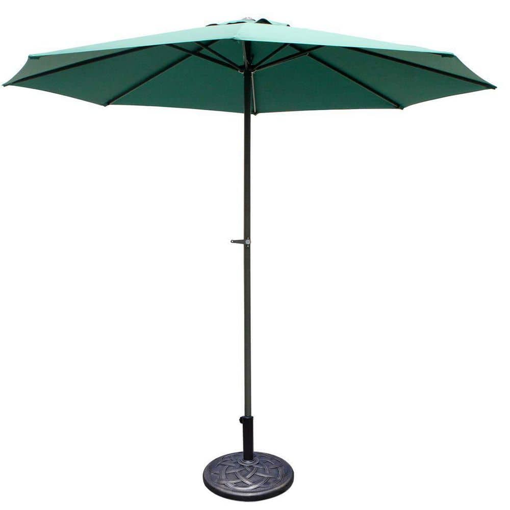 Circle Weave Round Metal Patio Umbrella Base in Bronze