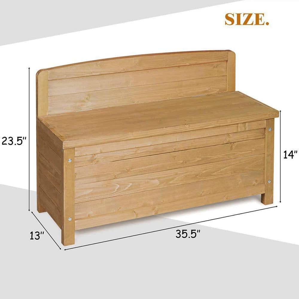 16.5 Gal. Wood Outdoor Storage Bench Deck Box