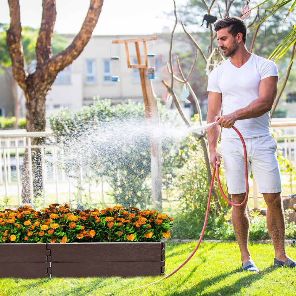 48 in. L x 24 in. W x 8 in. H Wood Raised Garden Bed