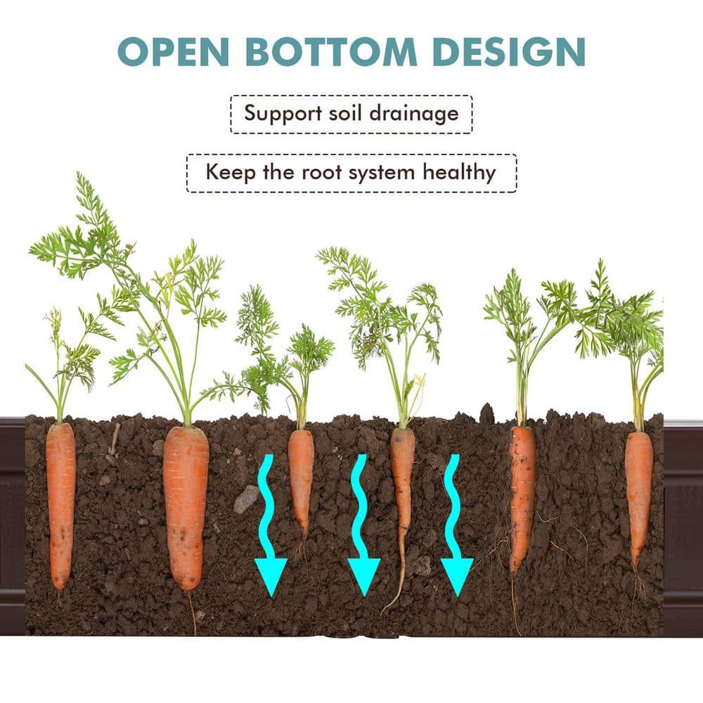 48.5 in. W x 48.5 in. L x 8 in. H Plastic Weathered Outdoor Planter Box Raised Garden Bed