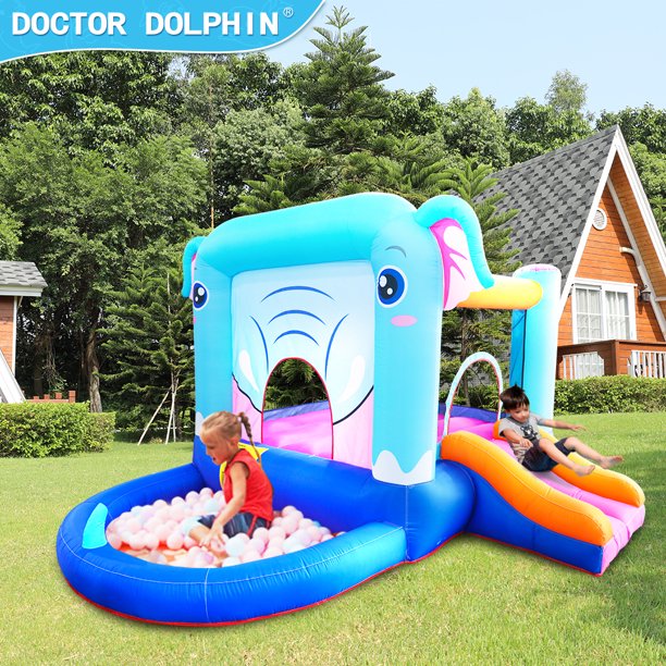 SUGIFT Inflatable Castle Kids Blue Elephant Bounce House Inflatable Bouncing Castle Jumping