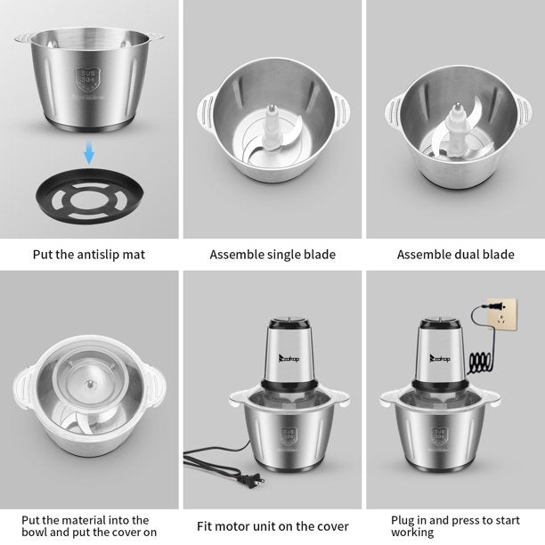 SUGIFT 120V 500W 2.8l Stainless Steel Color Stainless Steel two-Speed Meat Grinder