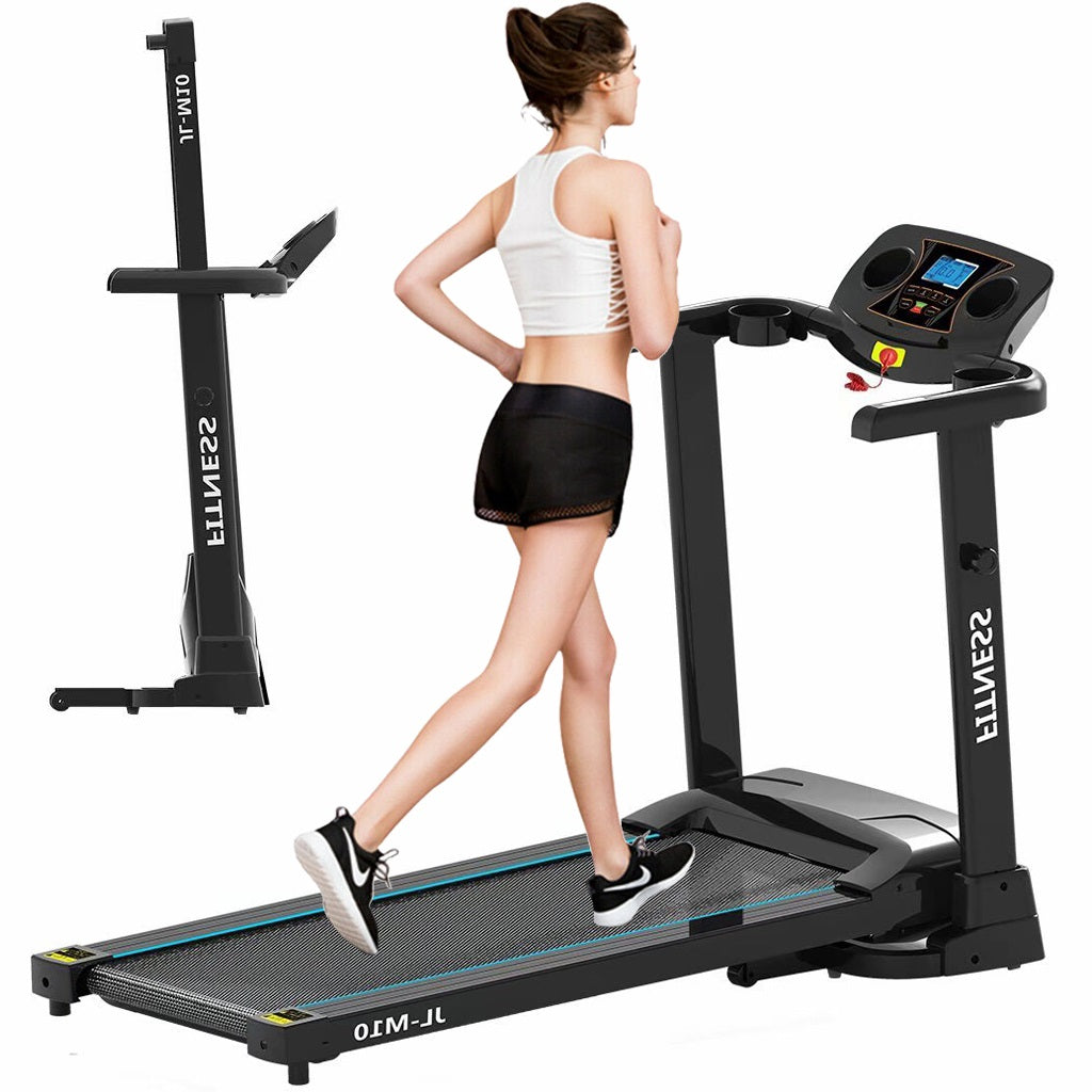 SKONYON Black 1.0HP Electric Motorised Folding Running/Walking Fitness Treadmill Machine with LED Display