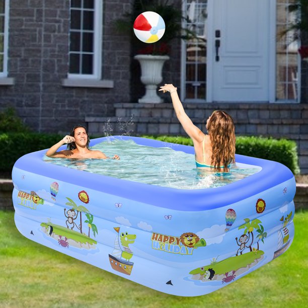 SUGIFT Inflatable Swimming Pool Family Above Ground PVC Outdoor Ocean Toy Pool for Kids, Babies, Adults, 82.60¡®¡¯W*55inD*25.50inH