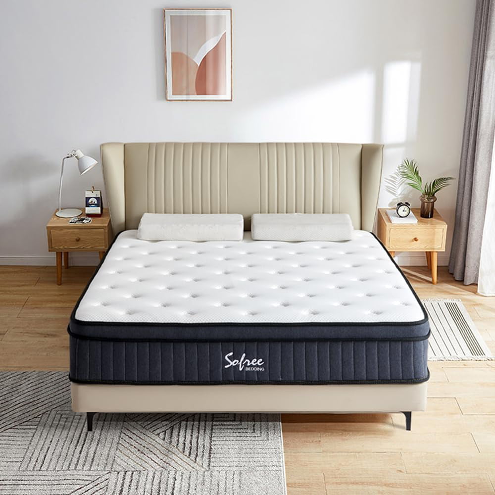 SUGIFT 12 Inch Memory Foam Hybrid Mattress Queen Size