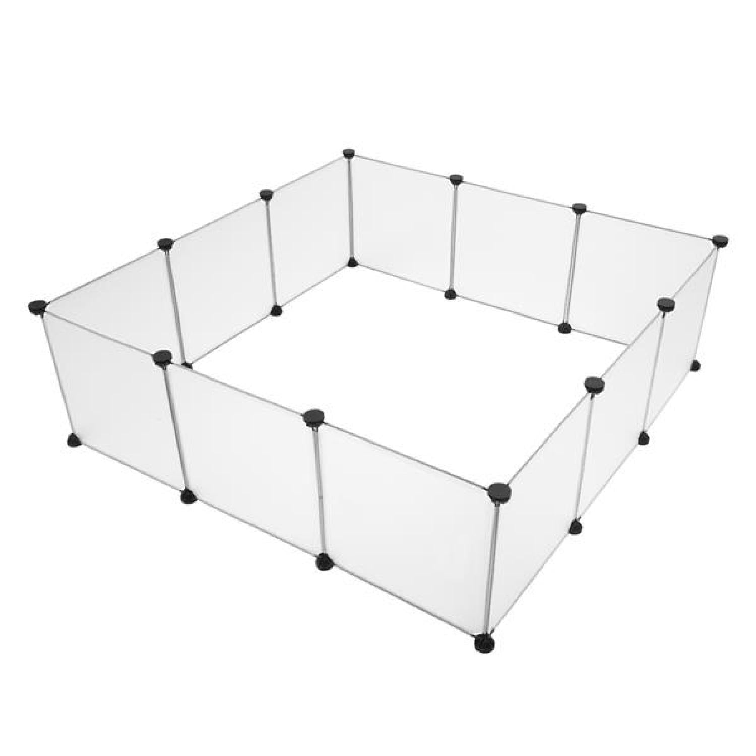 SUGIFT Pet Playpen 20 PCS, Fence Cage with Bottom for Small Animals Guinea Pigs, Hamsters, Bunnies, Rabbits