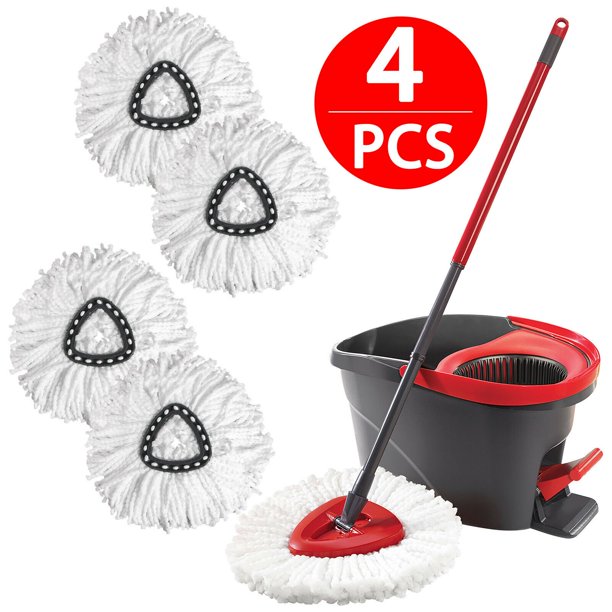 SUGIFT 4 Pack Microfiber Mop Head 360 Degree Rotating Magic Mop Replacement Mop Head