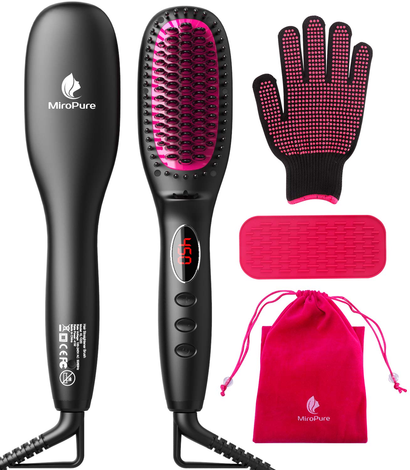miropure hair straightener brush review