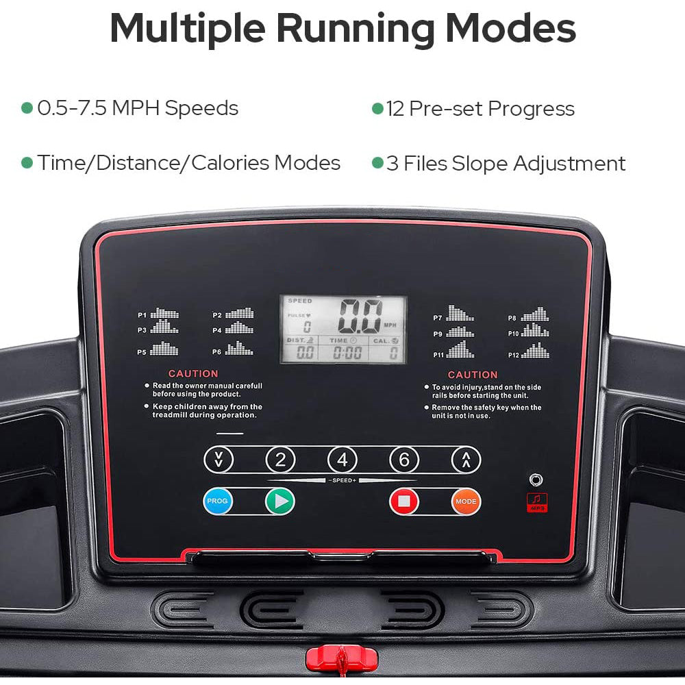 2.0 HP Multi-Functional LED Display Electric Folding Treadmill for Home Use, Easy To Assemble, Compact Treadmill With Cup Holder