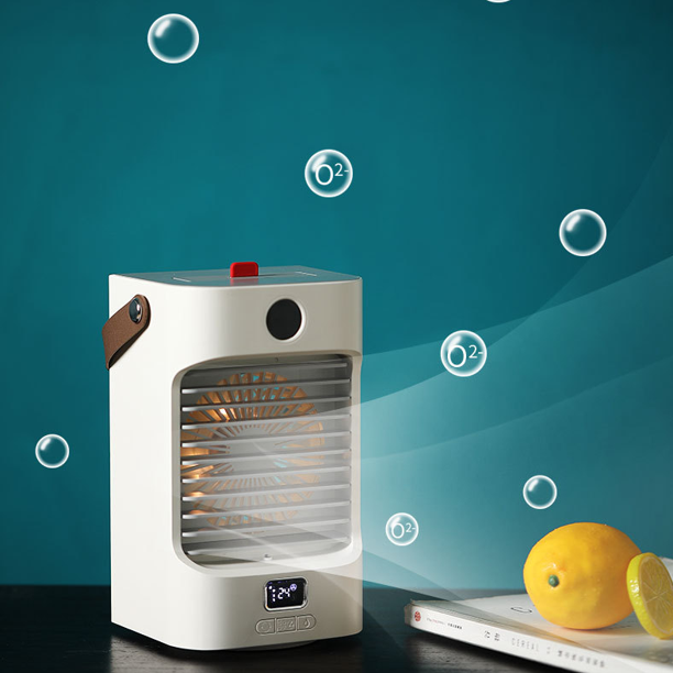 Portable Air Cooler Mini Air Cooler Fan 3 Speeds and Color LED Light for Home Bedroom Office