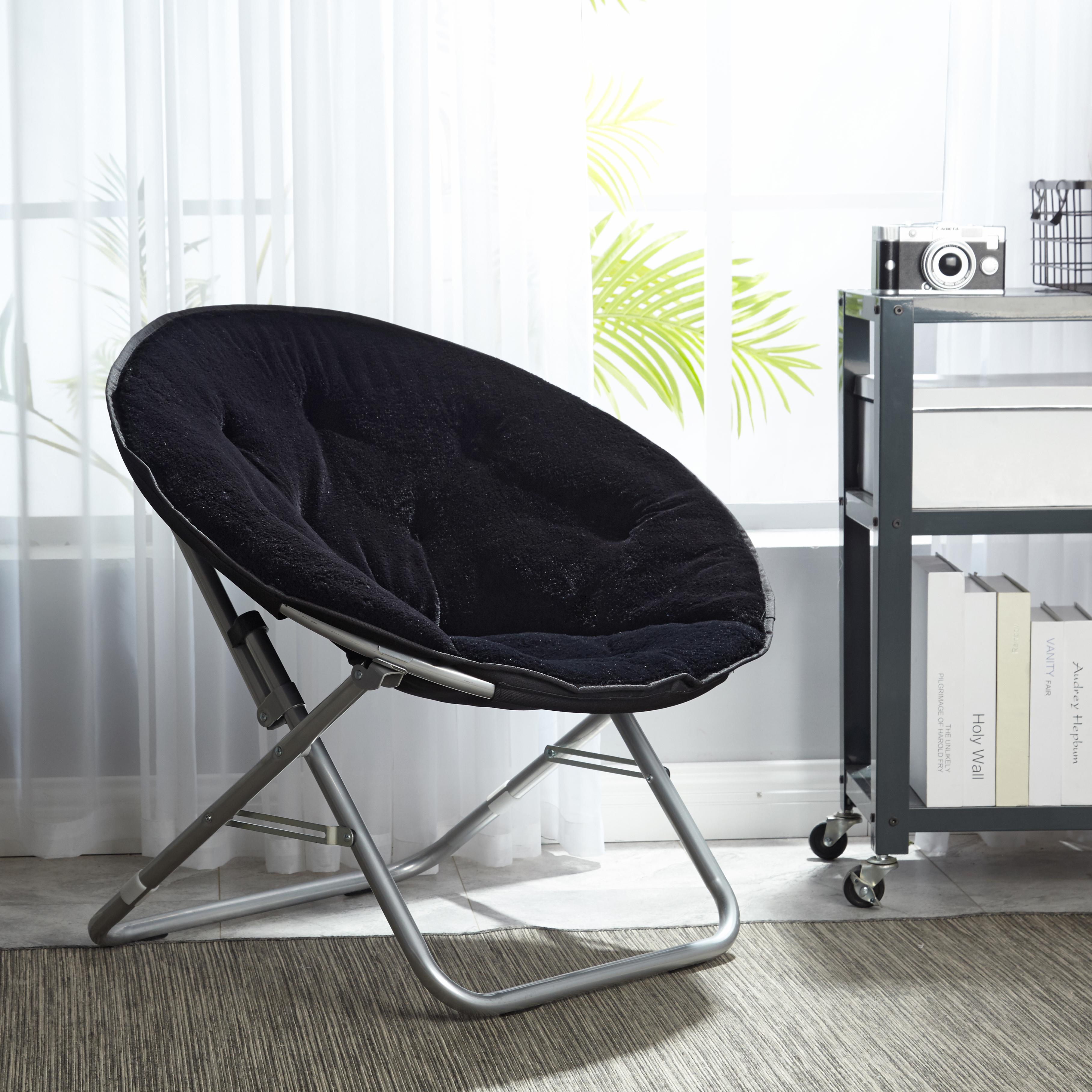 SUGIFT Faux Fur Saucer Chair, Multiple Colors
