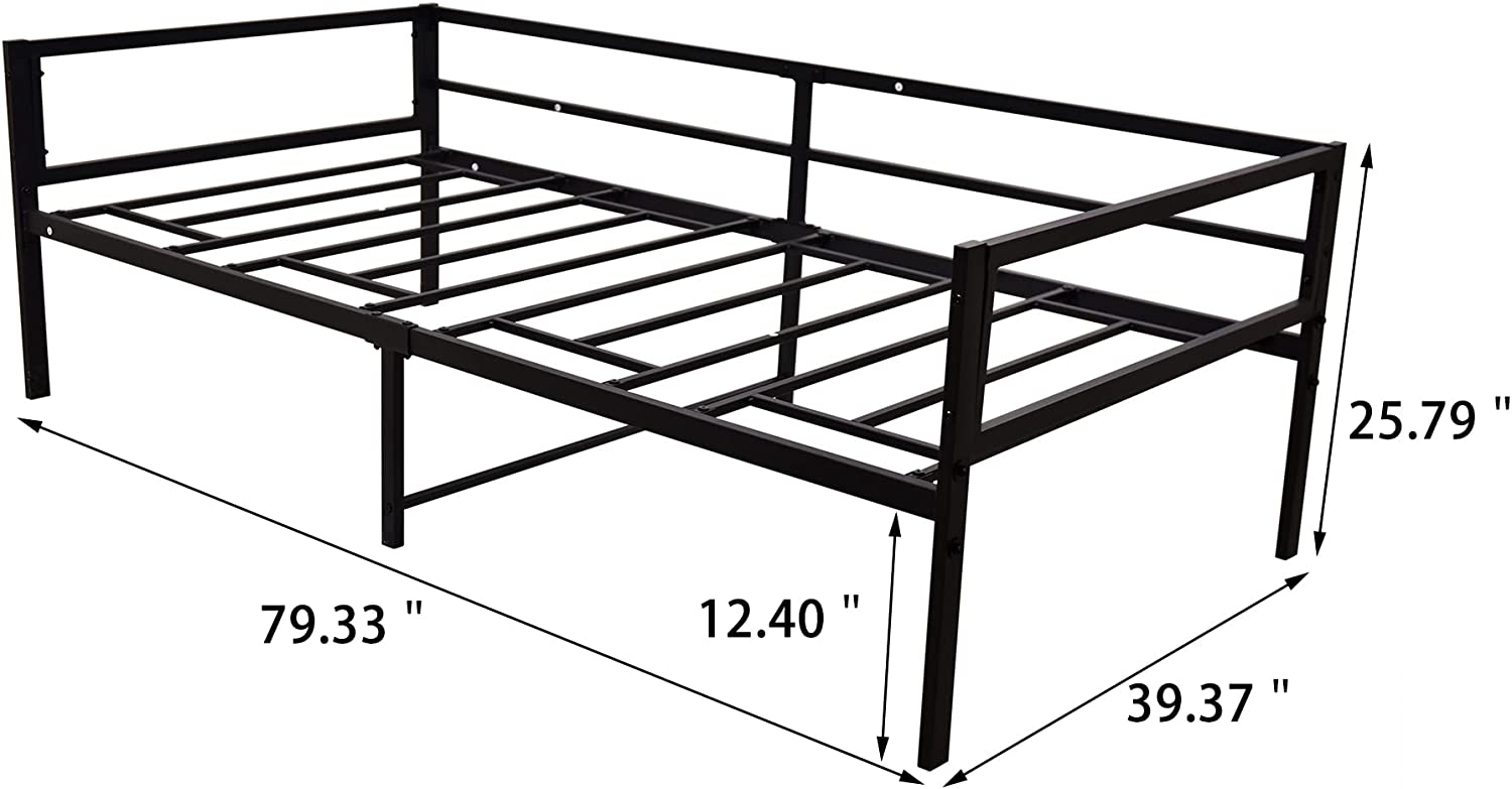 SUGIFT Metal Daybed Frame Heavy Duty Metal Slats Sofa Bed Platform Mattress
