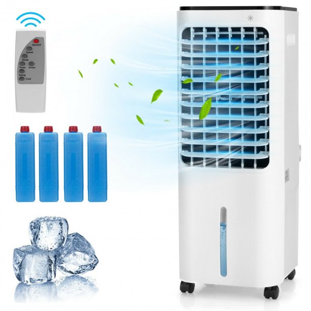 4-in-1 Evaporative Air Cooler with 12L Water Tank and 4 Ice Boxes