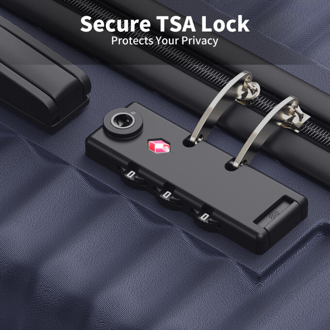 SUGIFT 3 Pcs Suitcase Luggage Set with TSA Lock, 20/24/28 inch, Blue