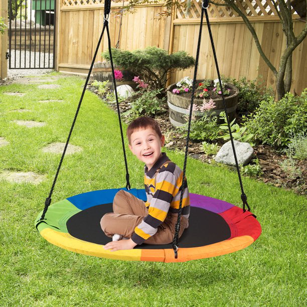 SUGIFT 40Inch Tree Swing Indoor Outdoor Play Set Swing for Kids, Colorful