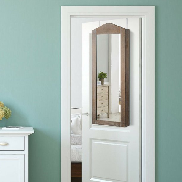 Cabinet Wall Door Mounted with Mirror Jewelry Armoire