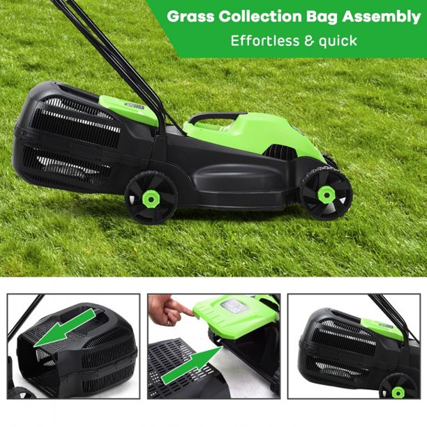 14 Inch Electric Mower Push Lawn Corded Mower with Grass Bag