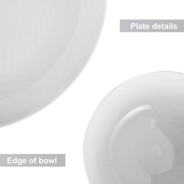 SUGIFT White Dinnerware Set, 20-Piece Service For 4£¬with Dinner Plates, Salad Plate, Bowls, Mugs and Teaspoons, Porcelain Durable for Christmas, Wedding, Banquet