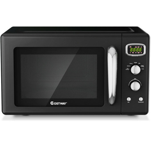 SUGIFT 0.9 Cu.ft Retro Countertop Compact Microwave Oven black