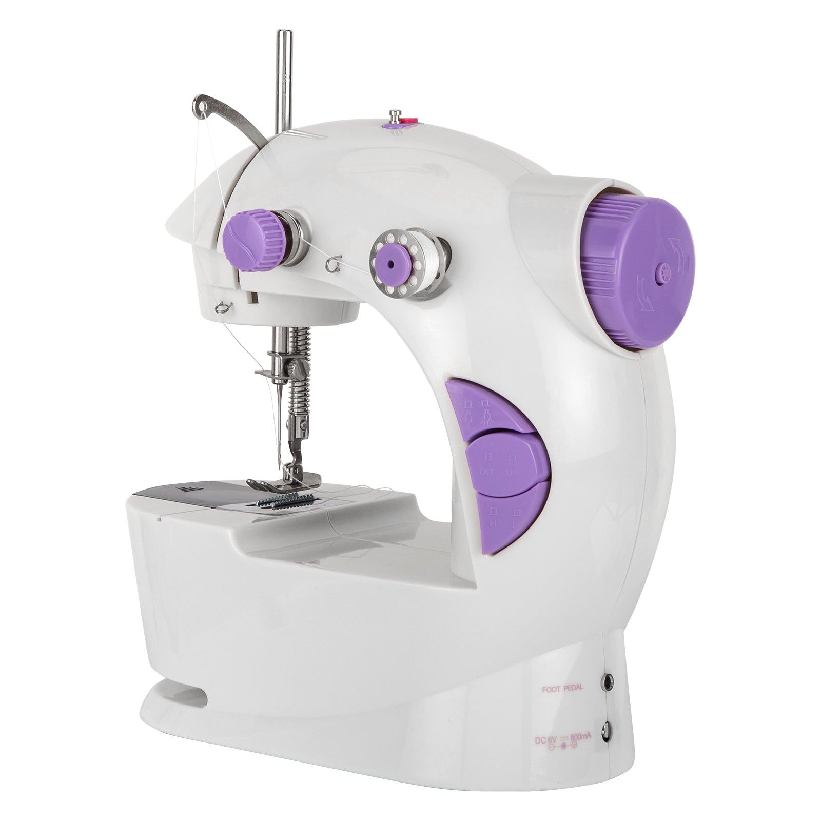 SUGIFT Mini Sewing Machine Home Electric Portable Sewing Machine White and Purple