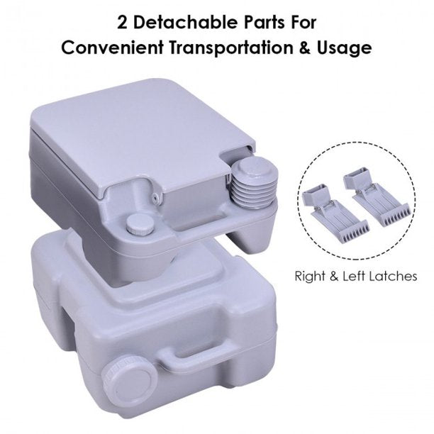 Potty Commode 5 Gallon 20L Outdoor/Indoor Portable Flush Toilet
