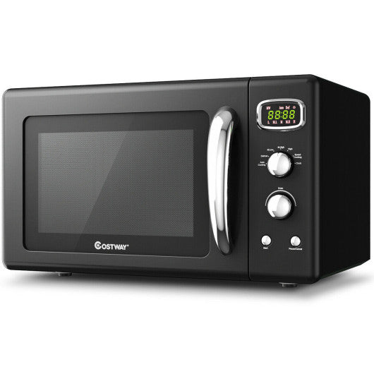 SUGIFT 0.9 Cu.ft Retro Countertop Compact Microwave Oven black