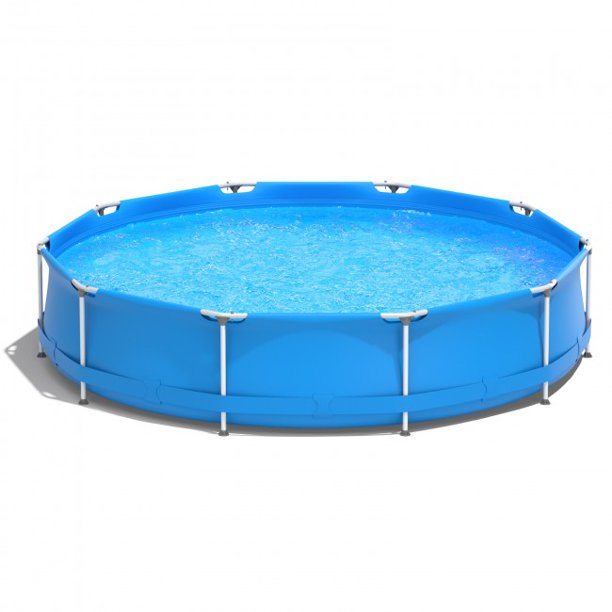 SUGIFT 11.8ft Round Swimming Pool With Pool Cover Family Outdoor Above Ground