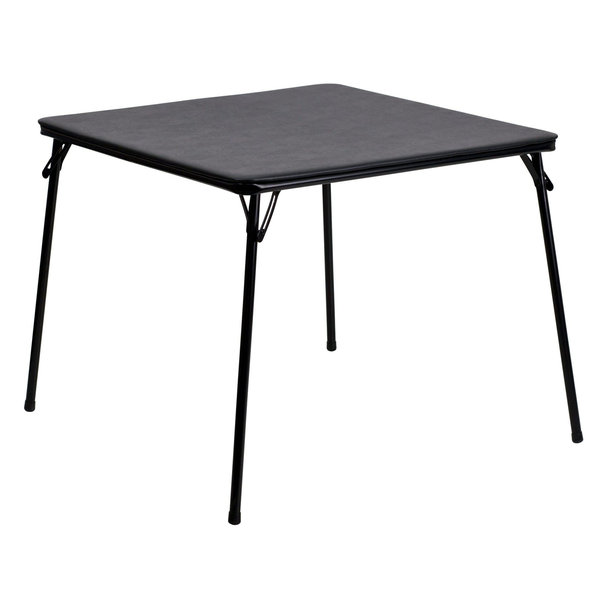 SUGIFT Black Folding Card Table - Lightweight Portable Table with Collapsible Legs