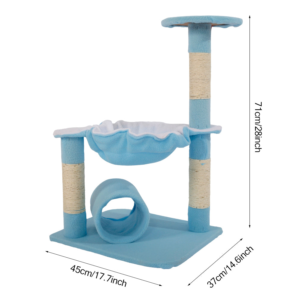 SUGIFT 28-inch Cat Climbing Frame, Stable and Cute Sisal Cat Tree, Lamb Blue