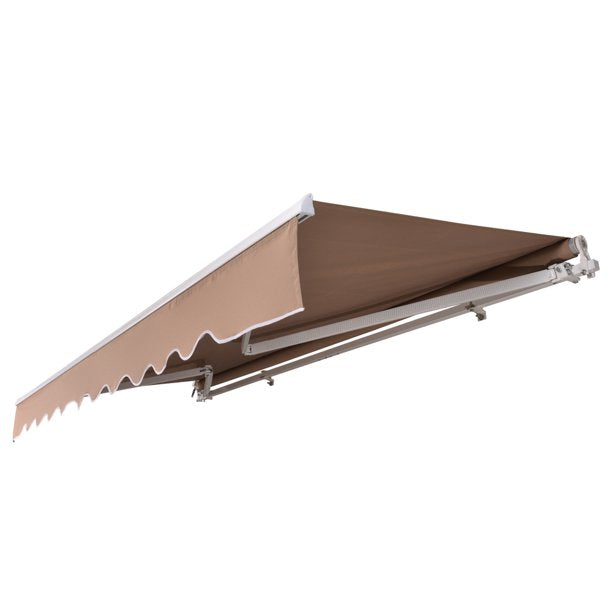 Luobod 13x8ft Retractable Patio Awning, Sun Shade Awning Cover, Sandy Color