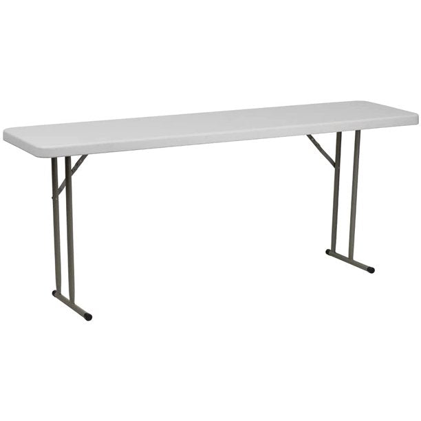 Flash Furniture 6-Foot Granite White Plastic Folding Training Table