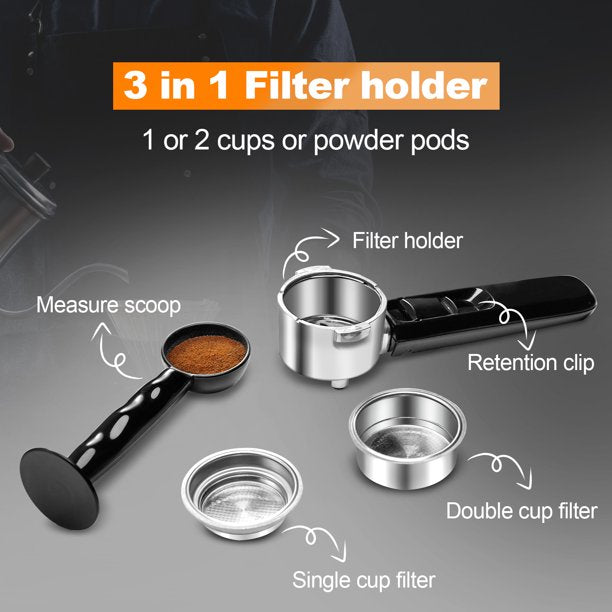 SUGIFT Espresso Machine 20 Bar Coffee Machine With Foaming Milk Frother Wand, 1300W 900ml Removable Water Tank Coffee Maker, Espresso Cappuccino Latte Macchiato Home Barista