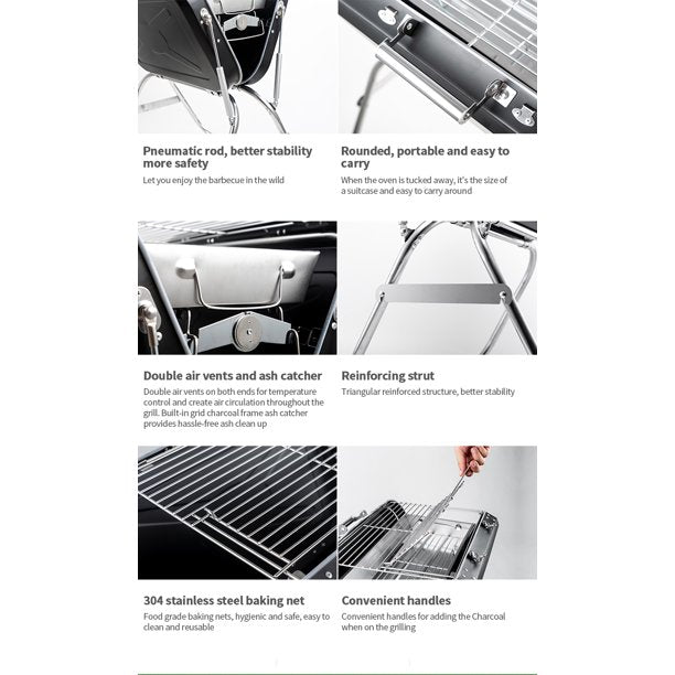 SUGIFT Charcoal Grill Collapsible and portable Handle design BBQ grill for Outdoor BBQ