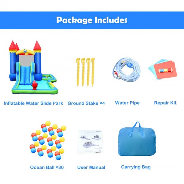 SUGIFT Kids Inflatable Bounce House Water Slide without Blower