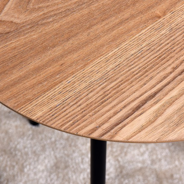 SUGIFT Wooden Side Table End Desk Coffee Table With Metal Legs 15.75¦µ x 15.75 inch