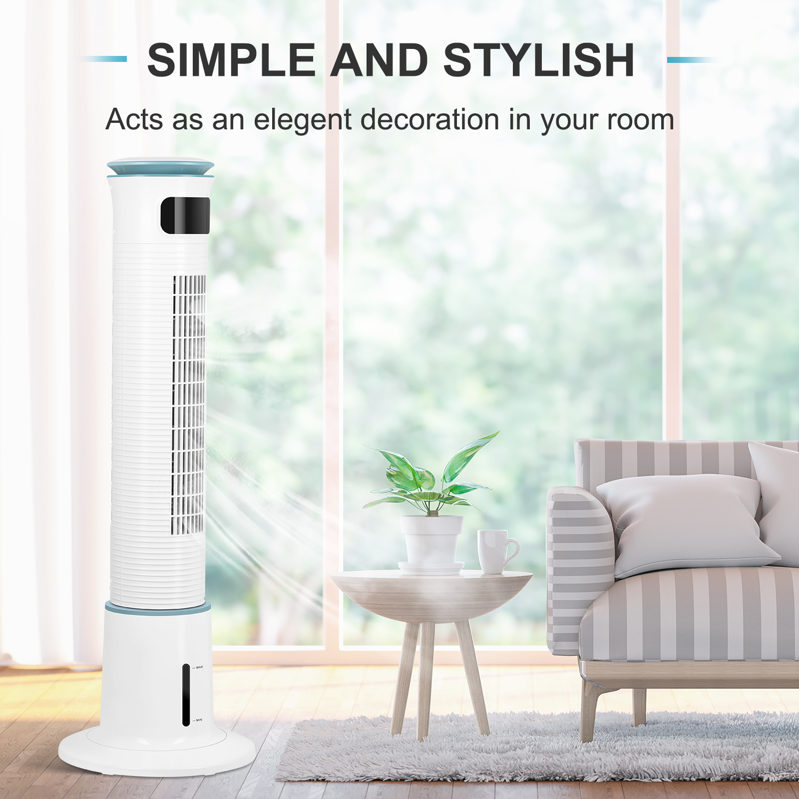 SUGIFT Tower Fan, Cooling Fan, 12 Speeds & 3 Modes Settings Standing Fan , 15 Hour Timing Closure, 43 Inches, 60¡ã Oscillating White