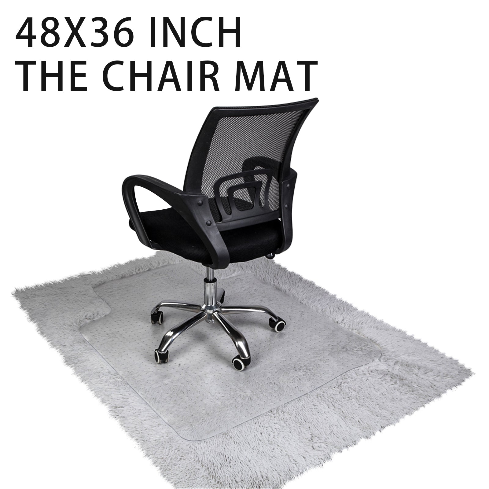 SUGIFT 36 x 48 inch Home Floor Chair Transparent Protective Pad, White PVC Floor Mat