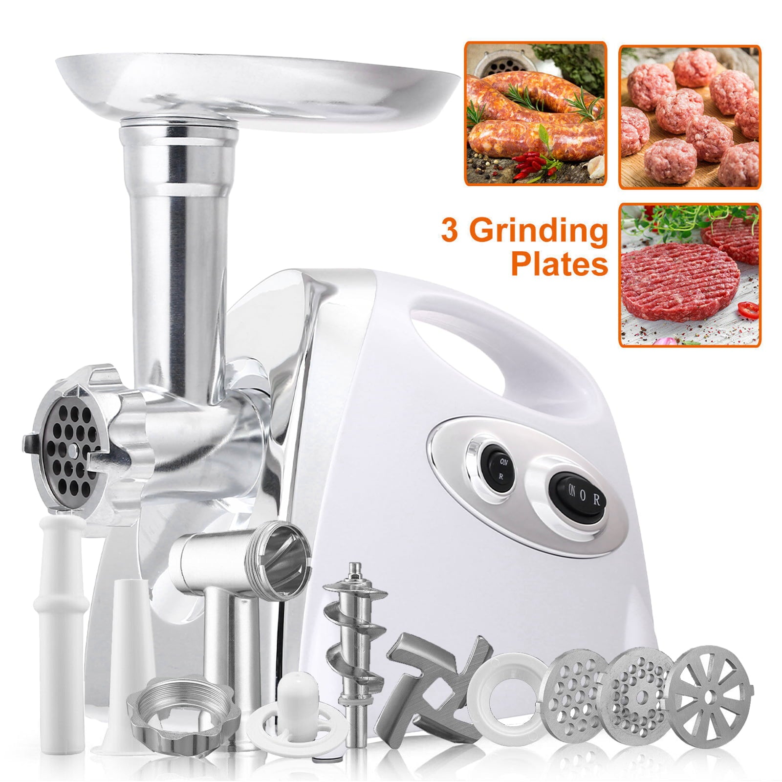 Simple Deluxe Electric Meat Grinder Heavy Duty Meat Mincer Food Grinder with Sausage & Kubbe Kit 3 Grinder Plates 600W Power Easy to Clean and Ins