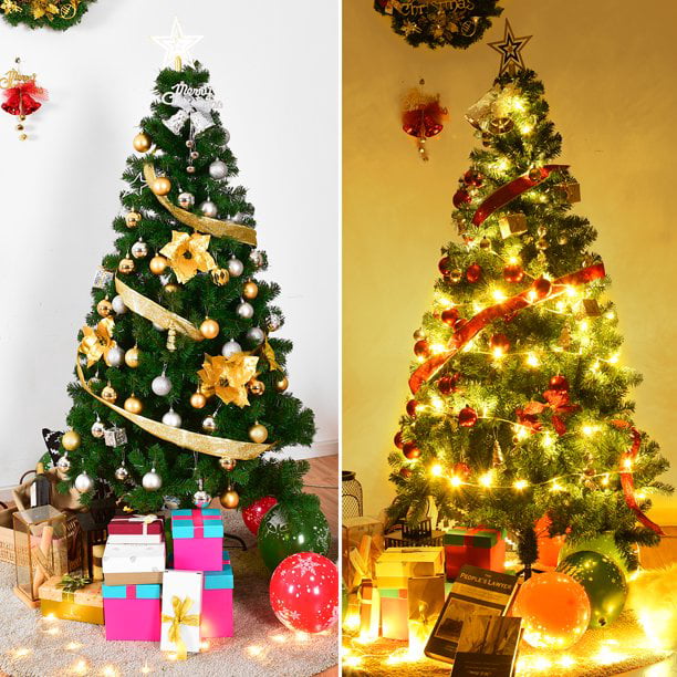 SUGIFT 6Ft Artificial PVC Christmas Tree Stand Indoor Outdoor Green