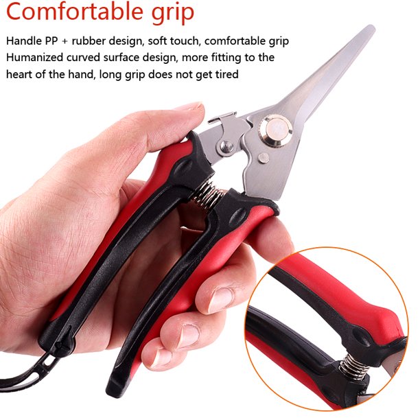 SUGIFT Pruning Shears, Florist Scissors, Multi-Tasking Garden Snips for Arranging Flowers, Trimming Plants and Harvesting Herbs, Fruits or Vegetables.