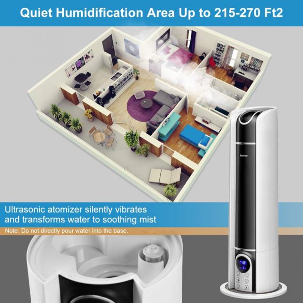 SUGIFT Humidifier With Remote 6L Cool Mist Air Diffuser