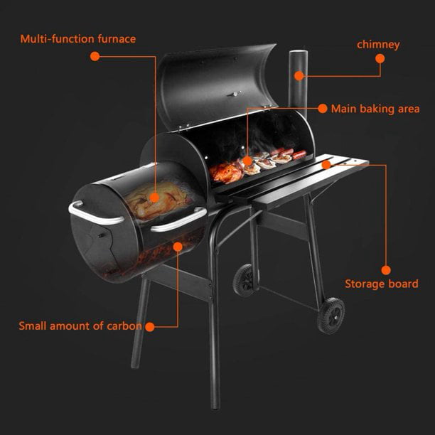 SUGIFT Outdoor BBQ Grill Charcoal Barbecue Pit Patio Backyard Meat Cooker Smoker