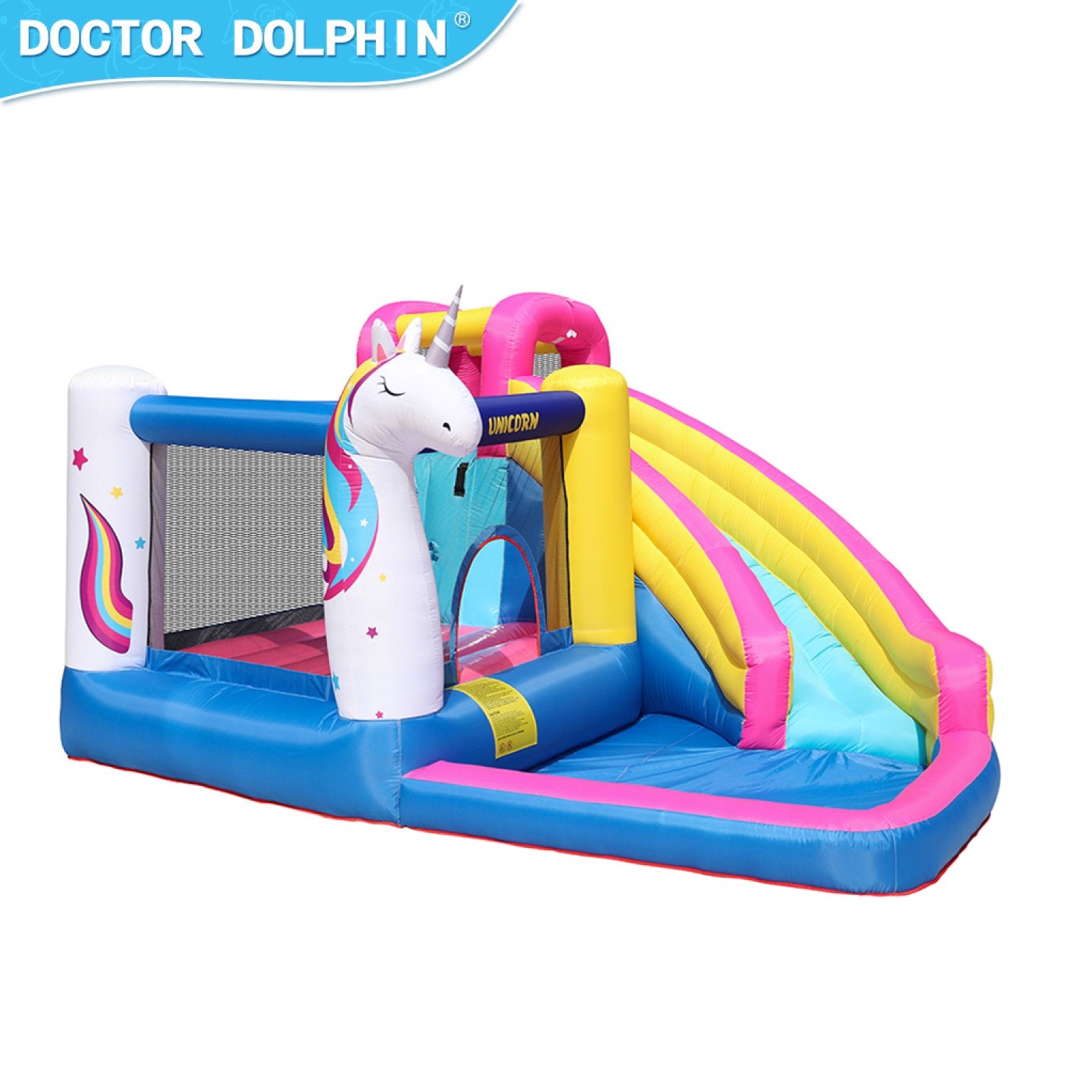 SUGIFT Inflatable Bounce House, Kids Castle Slide Bouncer for Children Jumping Outdoor and Indoor Party