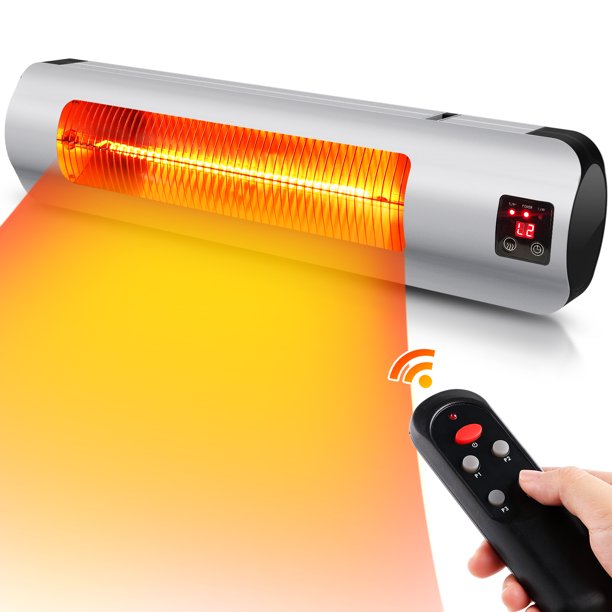 SUGIFT Wall Mounted Outdoor Heater Electric Infrared Patio Heater Infrared Space Heater for Backyard 45 Adjustment Waterproof 3 Power Setting