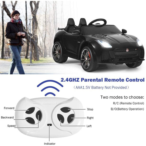 12V Jaguar F-Type SVR Licensed Kids Ride On Car Motorized Vehicle w/ MP3 Black