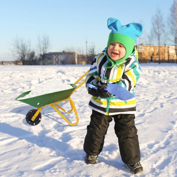 SUGIFT Kids Wheelbarrow Outdoor Garden Backyard Play Toy Kids Metal Wheelbarrow